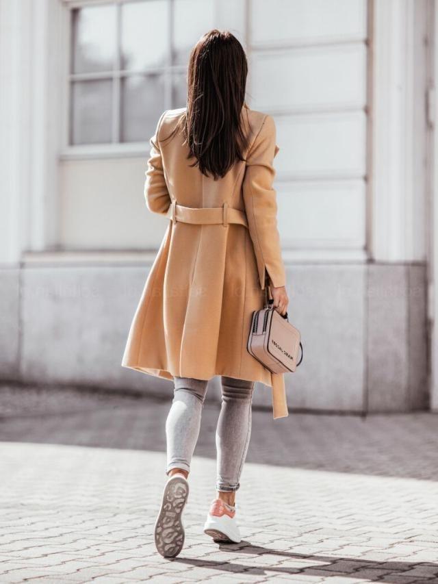 Medium Length Woollen Coat - runwayfashionista.com