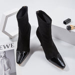 Sharp Edge: Pointy Toe Thin Heel Black Boots