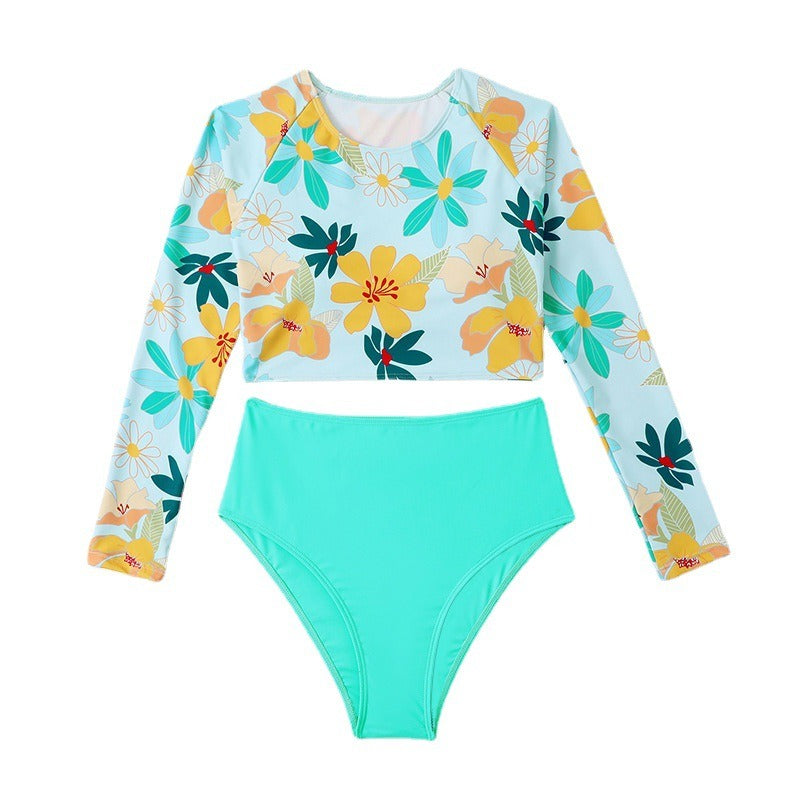 Sun Protection Printed Bikini Set - runwayfashionista.com