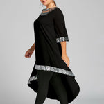 Glamorous Plus Size Sequined Dip Hem Dress