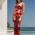 Printed Tube Sleeveless Maxi Dress -runwayfashionista.com