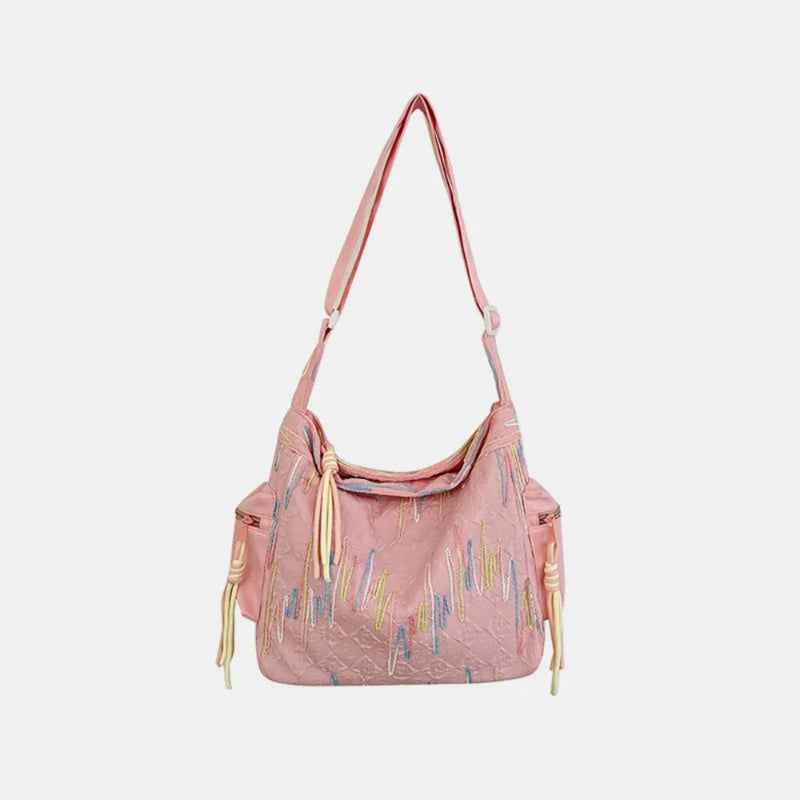 Contrast Texture Shoulder Bag - Runwayfashionista.com