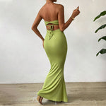 Green Strapless Backless Maxi Dress - Sexy Slim Fit for Summer - runwayfashionista.com