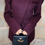 Burgundy Cross Placket Blazer