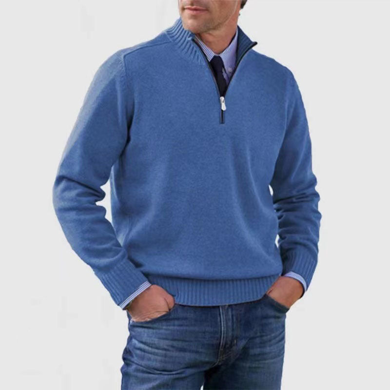 Stand Collar Zipper Sweater