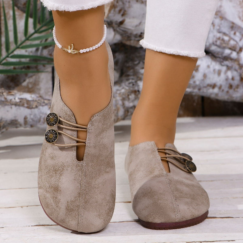 Ins Square Toe Slip-on Flats