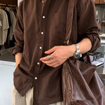 Cotton And Linen Long-sleeved Shirt