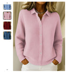 Long Sleeve Knitted Sweaters - pink
