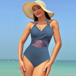 Halter-neck One-piece Cross-strap Design