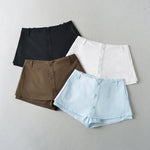 Fake two mini pants skirts