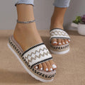 Open Toe Platform Sandals, flat heel