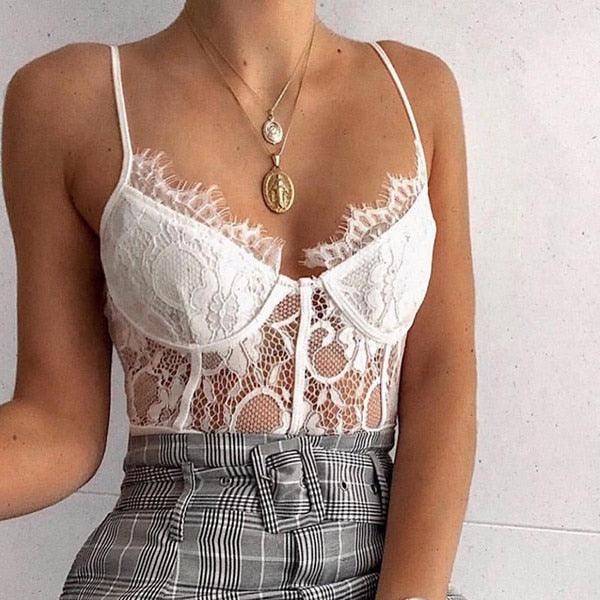 Lace patchwork bodysuit -runwayfashionista.com