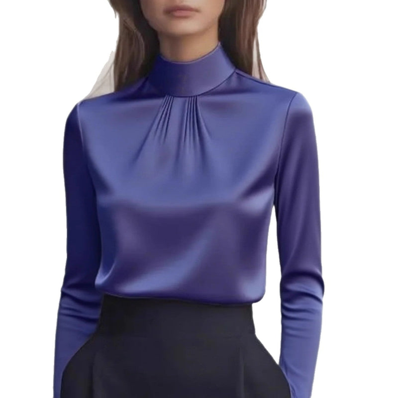 Elegant Pleated Long-Sleeve Shirt