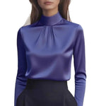 Elegant Pleated Long-Sleeve Shirt