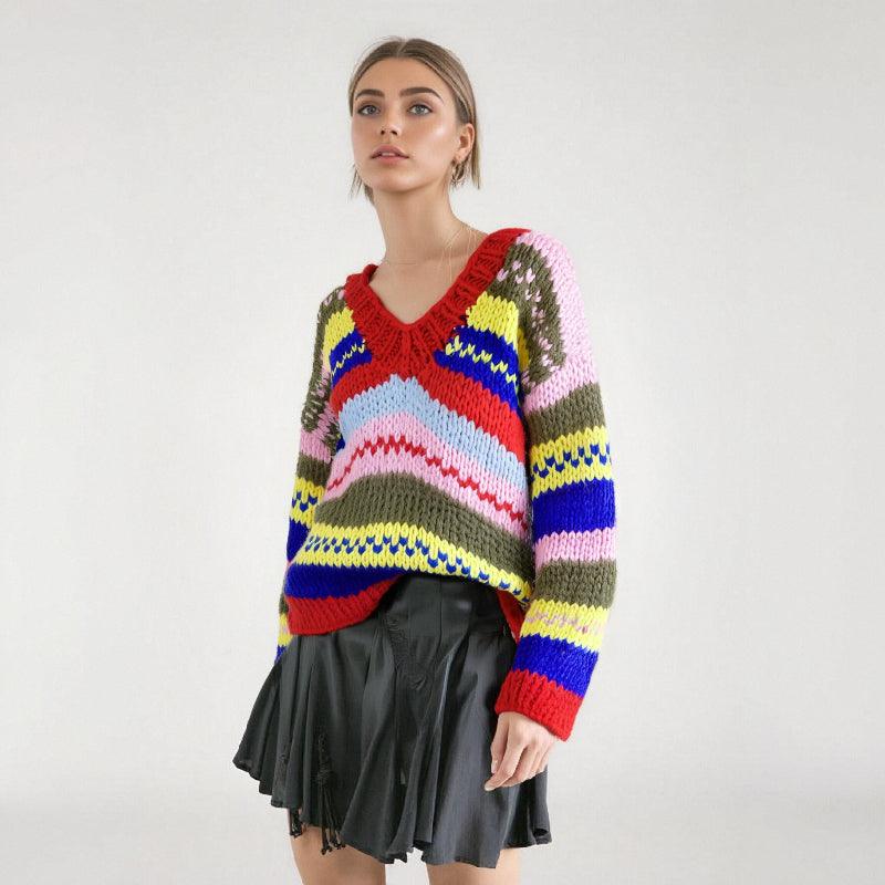 Long Sleeved Striped Sweater