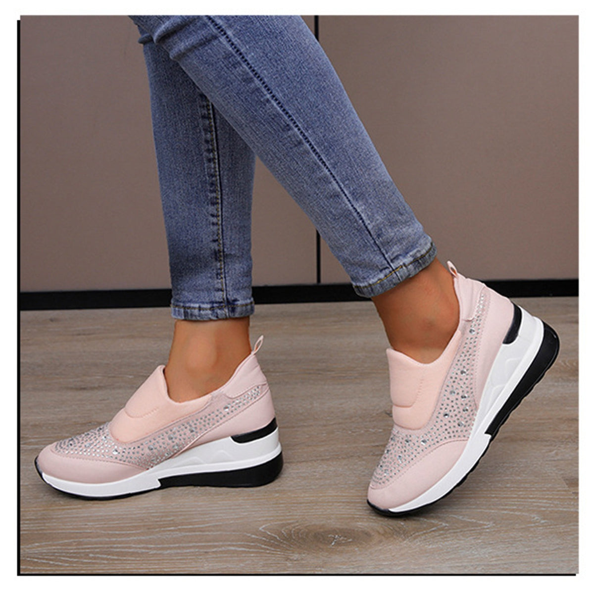 Large slope heel casual sports shoes - runwayfashionista.com