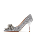 Sequin Rhinestone Bow High Heels