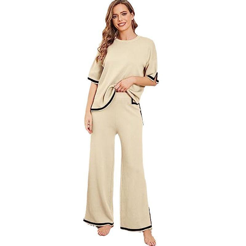 Knitted Sweater Wide Leg Pants Set - runwayfashionista.com