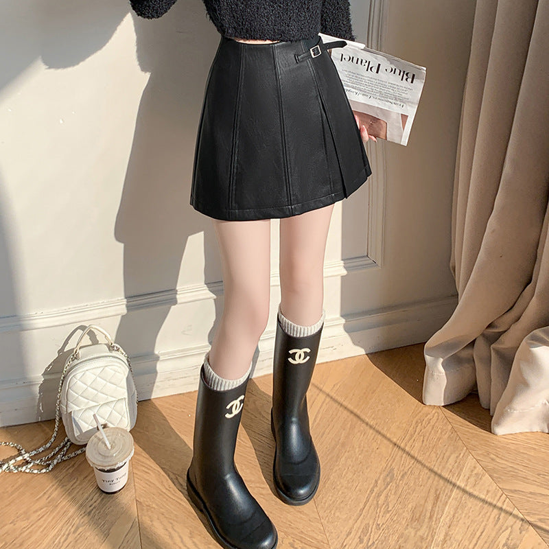 High-Waisted PU Leather Mini Skirt
