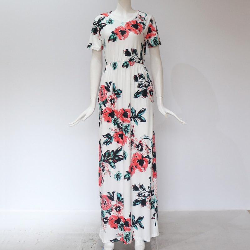 Floral Print Boho Evening Maxi Dress - runwayfashionista.com