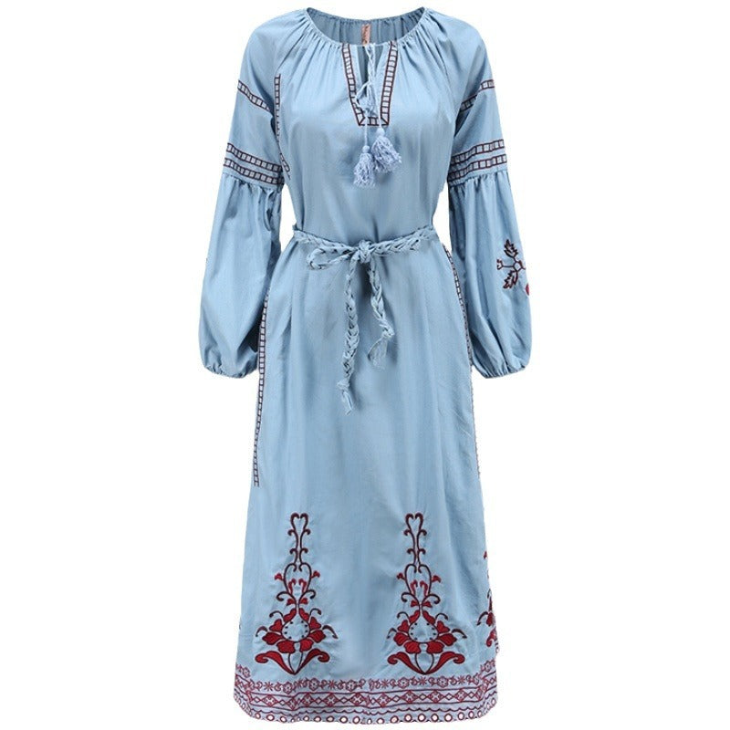 Bohemian Lantern Long Sleeve Dress