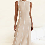 Contrast Stitching Maxi Tank Dress
