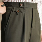 Men's British Heritage High-Rise Double-Pleat Gurkha-Style Wide-Leg Tailored Trousers