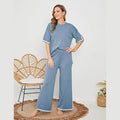 Knitted Sweater Wide Leg Pants Set - runwayfashionista.com