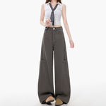 Lazy Style Trendy Unique Design Denim Pants