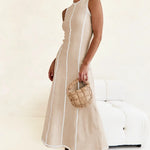 Contrast Stitching Maxi Tank Dress