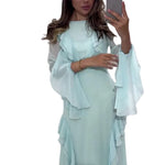Ruffle Bell Sleeve Maxi Dress