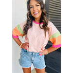 Round Neck Half Sleeved Top