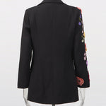 Elegant Three-dimensional Floral Embroidered Blazers