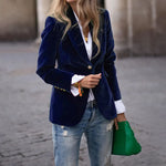 Luxe Velvet Single-Breasted Slim Fit Jacket