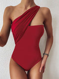 One Shoulder One Piece Swimsuit - runwayfashionista.com