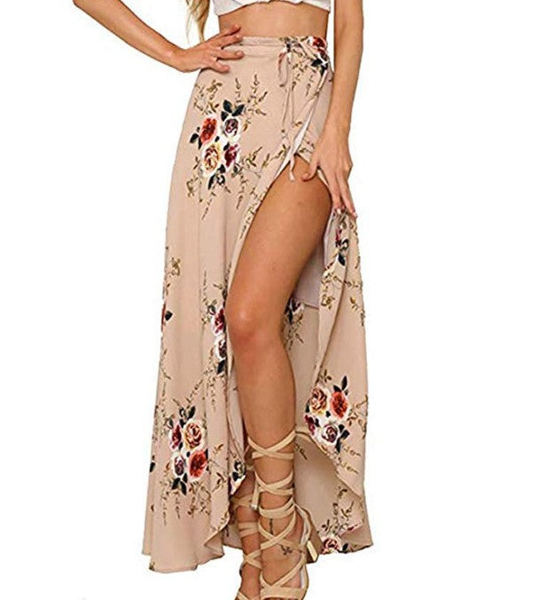 Bohemian Irregular Split Skirt