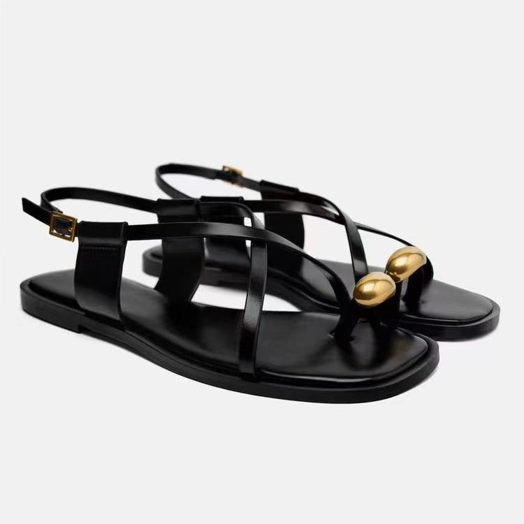 Square Toe Flat Sandals