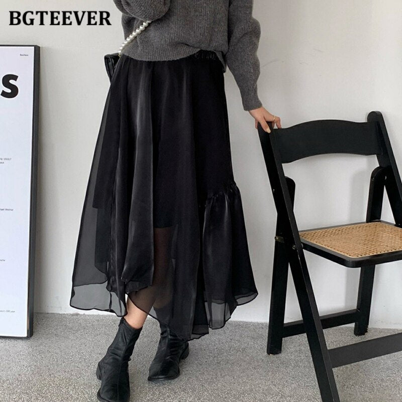 Elegant Irregular Long Skirts - runwayfashionista.com