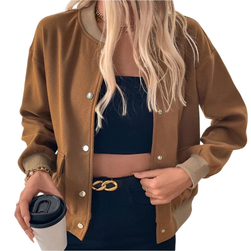 Snap down long sleeve jacket