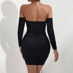 Long Sleeved Chest Wrapped Dress