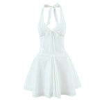 Deep V-neck Chic Back strap Mini Dress