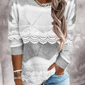 Lace pullover round neck knit sweater - runwayfashionista.com