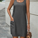 Chic Sleeveless Round Neck Midi Dress