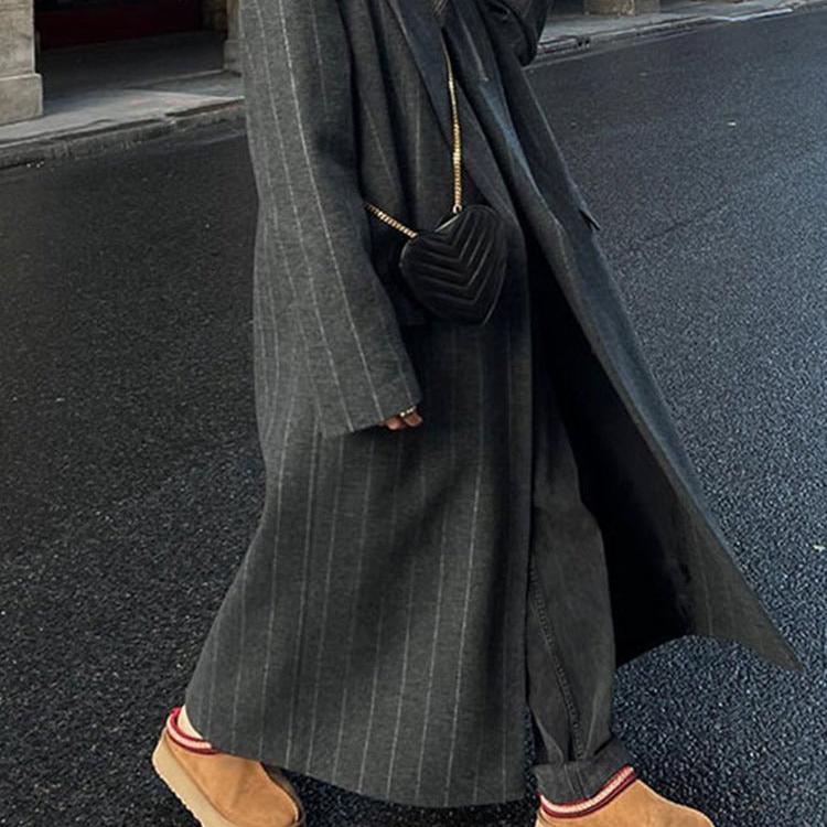 Striped Long Fashionable Coat