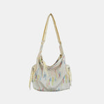 Contrast Texture Shoulder Bag - Runwayfashionista.com