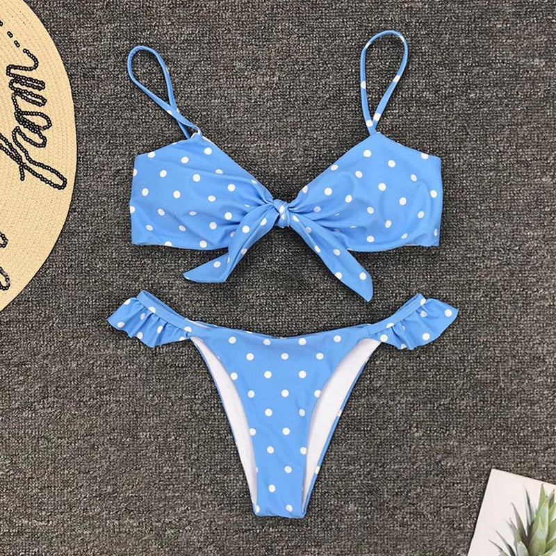 Dot Print Push-up Bikinis - runwayfashionista.com