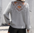 Round Neck Long Sleeved Pullover Sweater - runwayfashionista.com