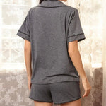 Summer thin short sleeved cardigan shorts pajama - runwayfashionista.com