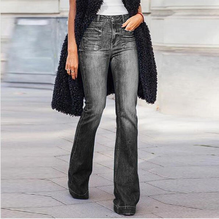 Flared Jeans Stretch Fashion - runwayfashionista.com