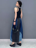Casual Patchwork Elastic Waist Wide Leg Pants - runwayfashionista.com
